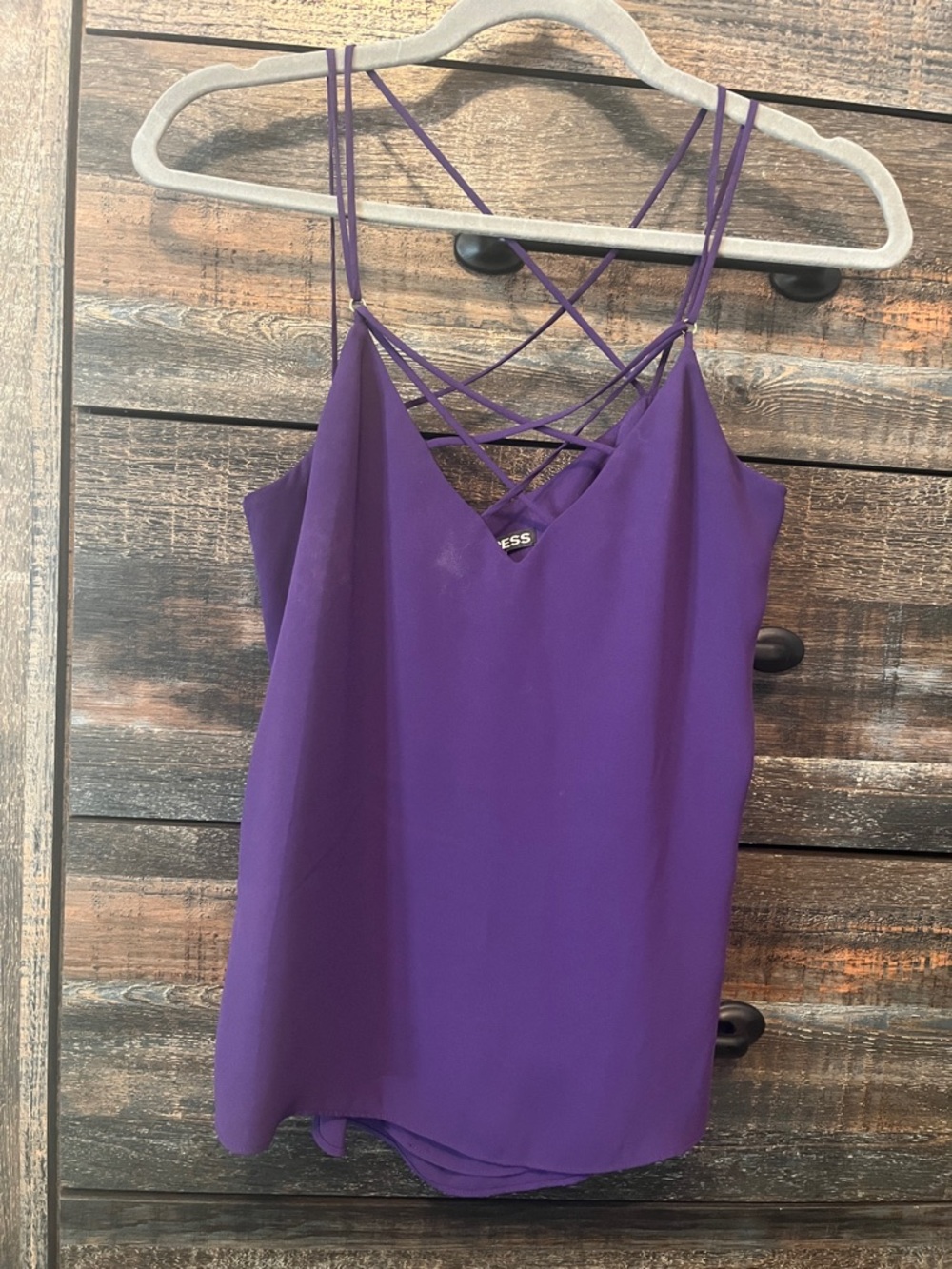 Purple Strappy V-Neck Cami Top